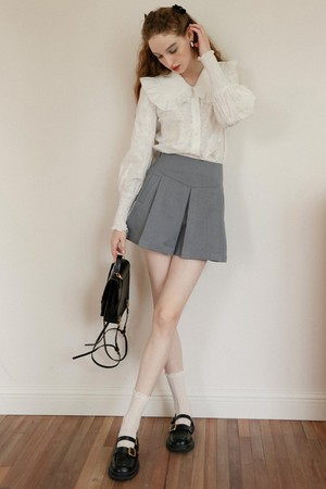 Cest_Gray pocket suit set_SKIRT