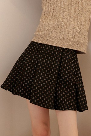 Cest_Wool pleated mini skirt