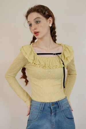 Cest_Two way off shoulder knit top_OLIVE