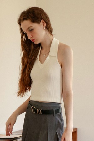 Cest_Chic white halter neck top