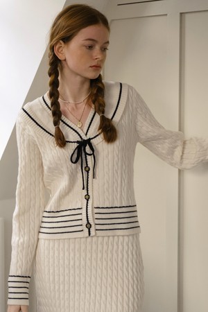 Cest_Knitted two-piece set_Cardigan