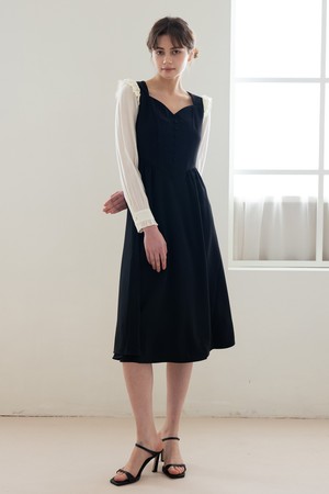 WED_Peach collar dress_BLACK