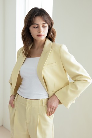 WED_Simple irregular short jacket_YELLOW