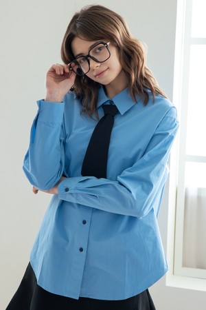 WED_Loose-shouldered shirt_BLUE