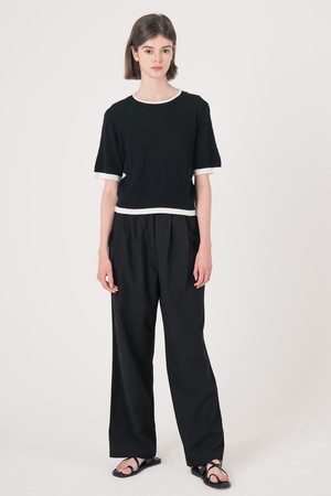 WED_Two line detail pants_BLACK