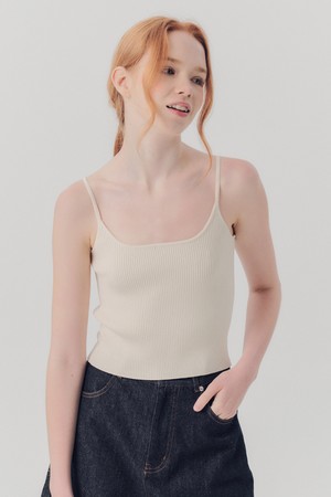 WED_Basic sleeveless knit top_WHITE