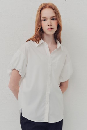 WED_French simple puff shirt_WHITE