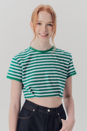 WED_Modern stripe crop top_GREEN