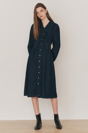 WD_Denim long shirt dress