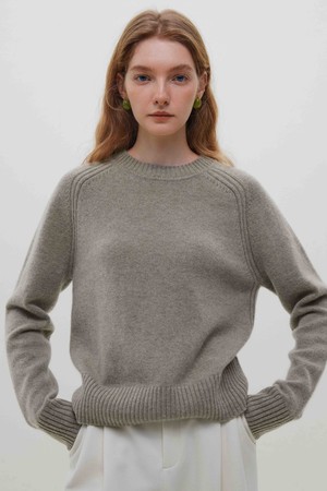 WD_Round neck wool sweater top_2color