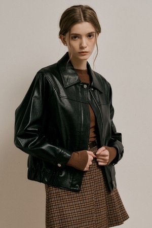 WD_Black leather jacket_WE'DEE - 코오롱몰