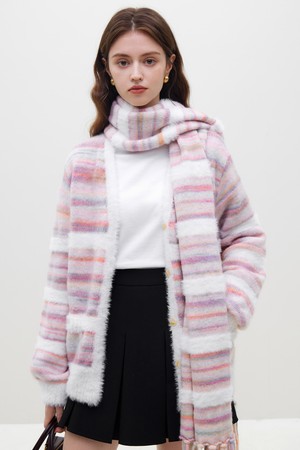 WD_Rainbow stripe cardigan jacket