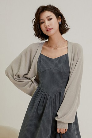 LS_Wide bolero cardigan_ASH GRAY