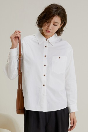 LS_Front button pocket shirt_WHITE