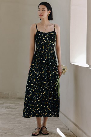 LS_Floral tubu top sleeveless dress