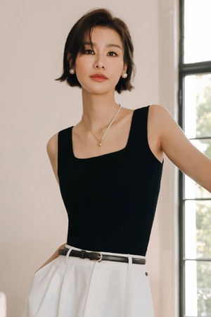 LS_Daily round neck sleeveless top