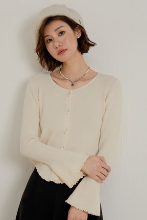 LS_Bell sleeve knit cardigan_IVORY