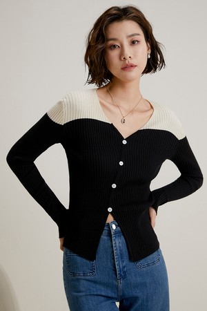 LS_Black apricot knit top