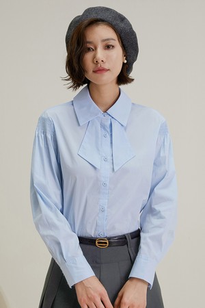 LS_Blue bow long-sleeved shirt