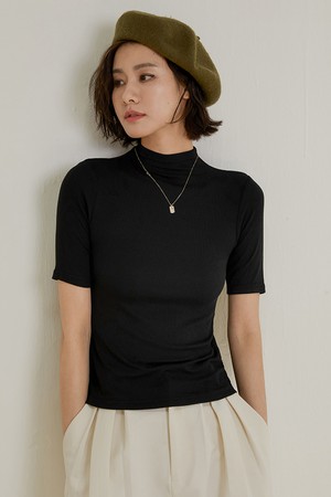 LS_Semi turtle-neck knit top