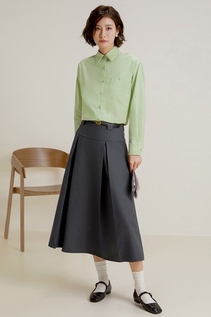 LS_Big pleated a-line skirt