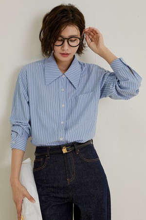 LS_Classic blue stripe shirt