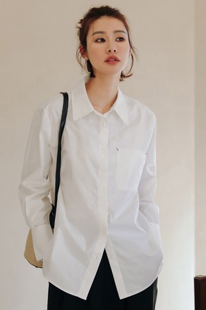 LS_Front pocket white shirt