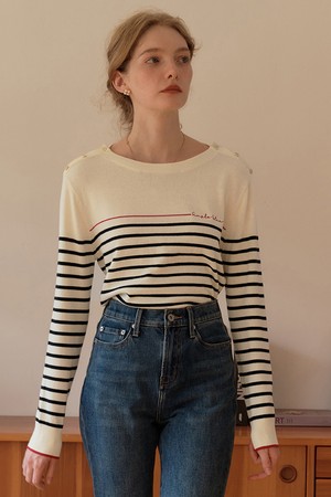 SR_Vintage striped knit top_APRICON