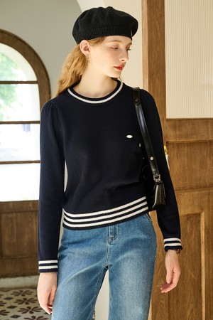 SR_Classic striped contrast sweater