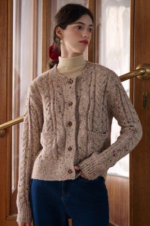 SR_Dot Yarn Wool Cardigan