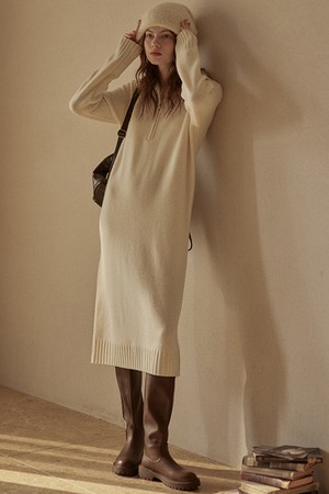 PM_Minimal zipper sweater dress