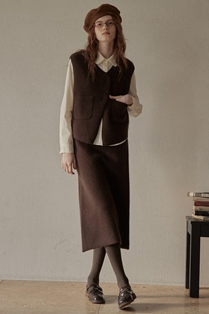 PM_Winter woolen two-piece set_BROWN