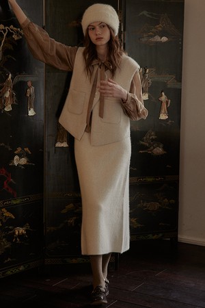 PM_Winter woolen two-piece set_IVORY