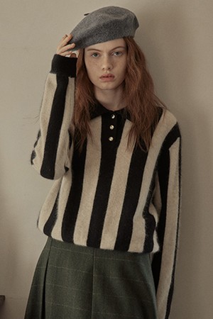 PM_Collar striped sweater