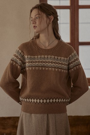 PM_Camel jacquard sweater