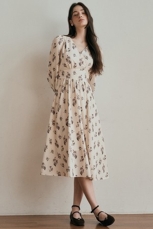 PM_Ink print vintage long dress