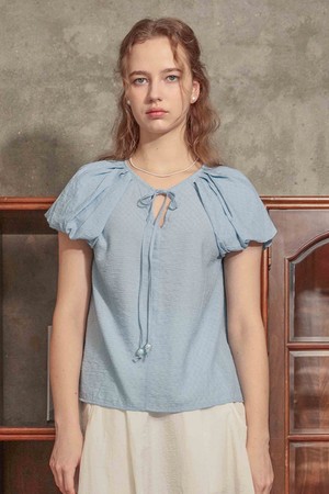 PM_Simple volume tie blouse