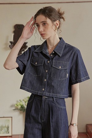 PM_Vintage denim two piece set_shirt