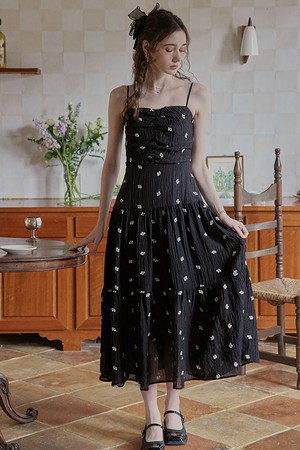 PM_See through flower sleeveless dress