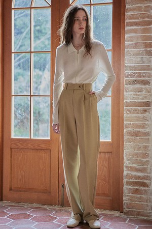 PM_High-waist straight slacks