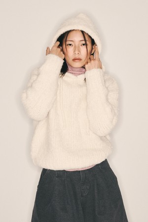 AR_Fluffy hooded sweater_2color