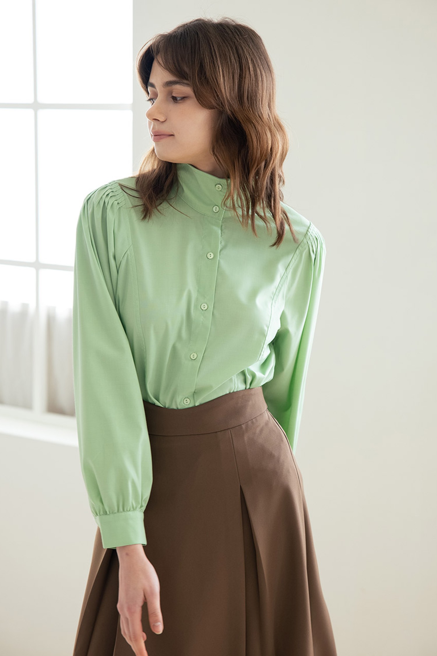 WED_Three way collar shirt_GREEN_WE'DEE