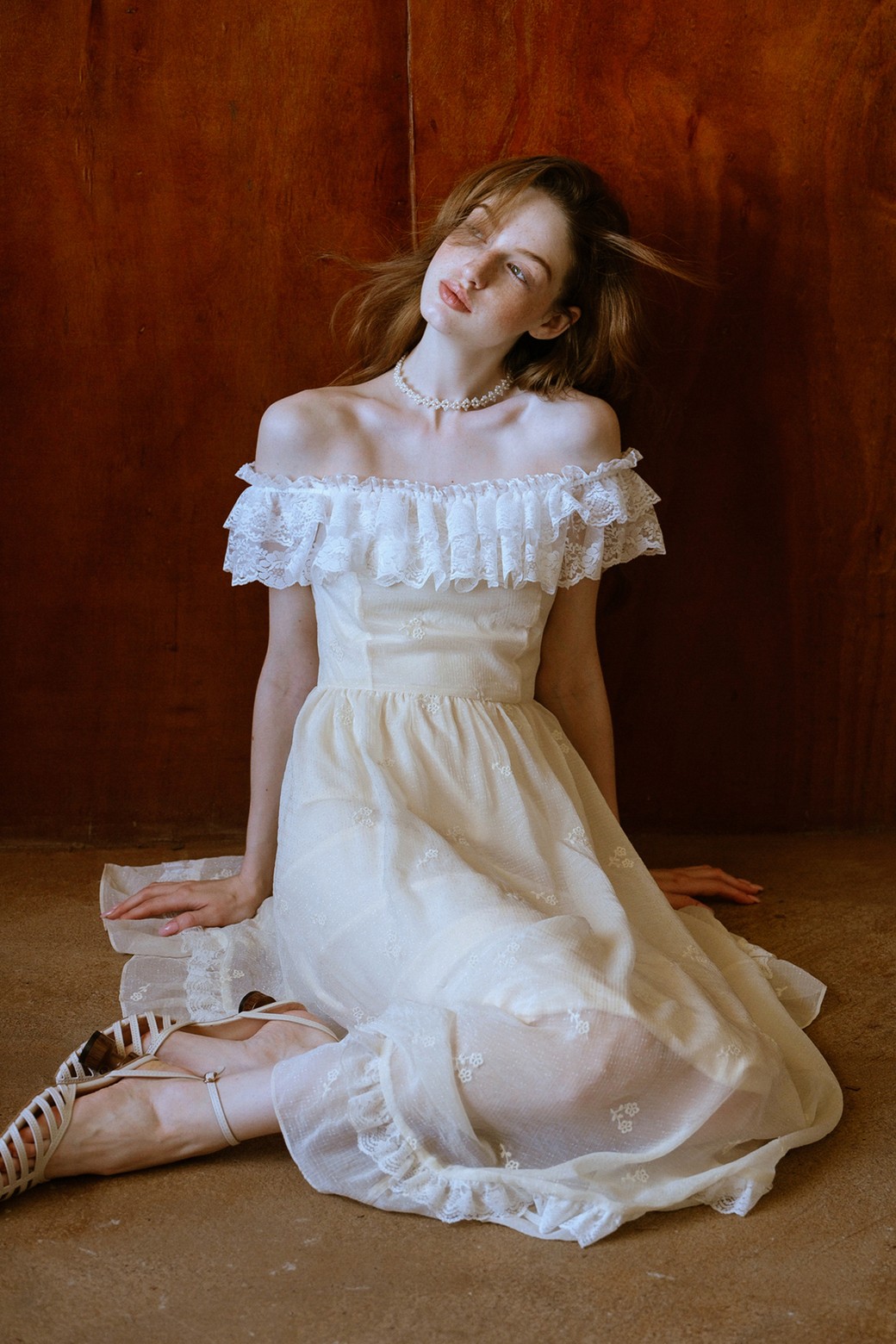 Cest Moidew] Cest_Embroidery lace ruffled dress