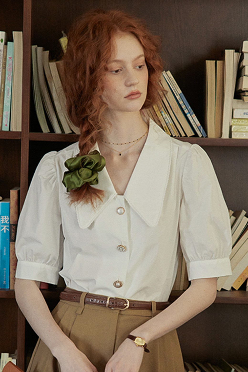 Proud Mary - 셔츠 - PM_Lapel puff short sleeve shirt
