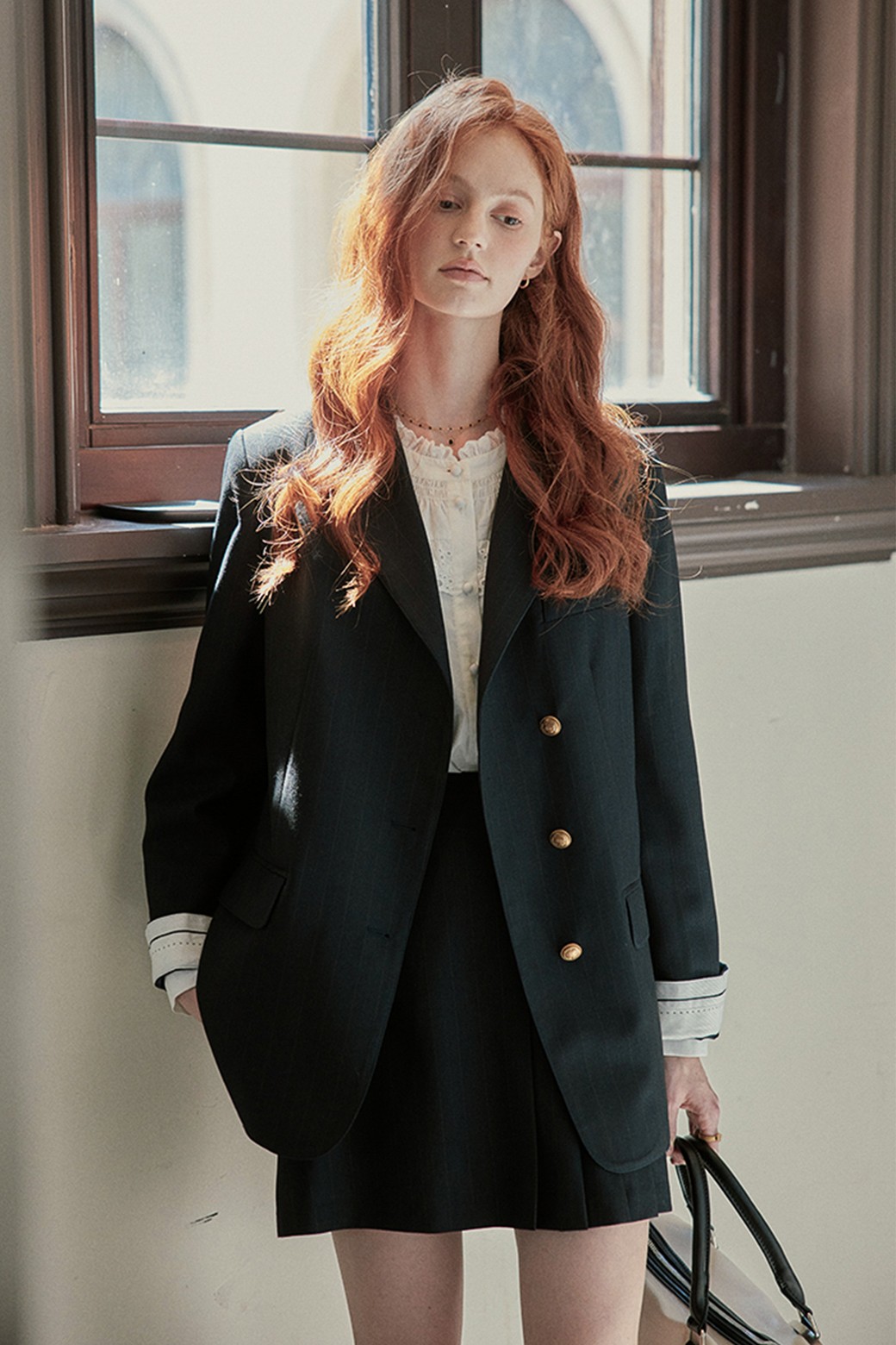 Proud Mary - 자켓 - PM_Gold button sleeve striped jacket