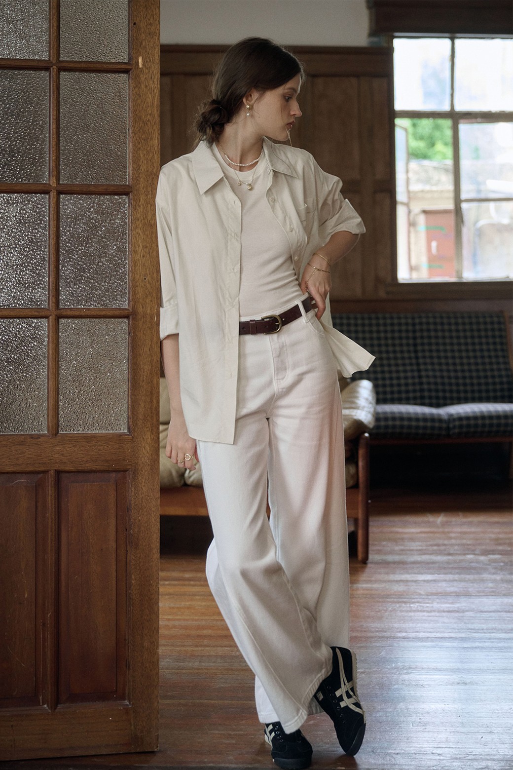 Simple Retro - 셔츠 - SR_Vintage collar detachable shirt_4color