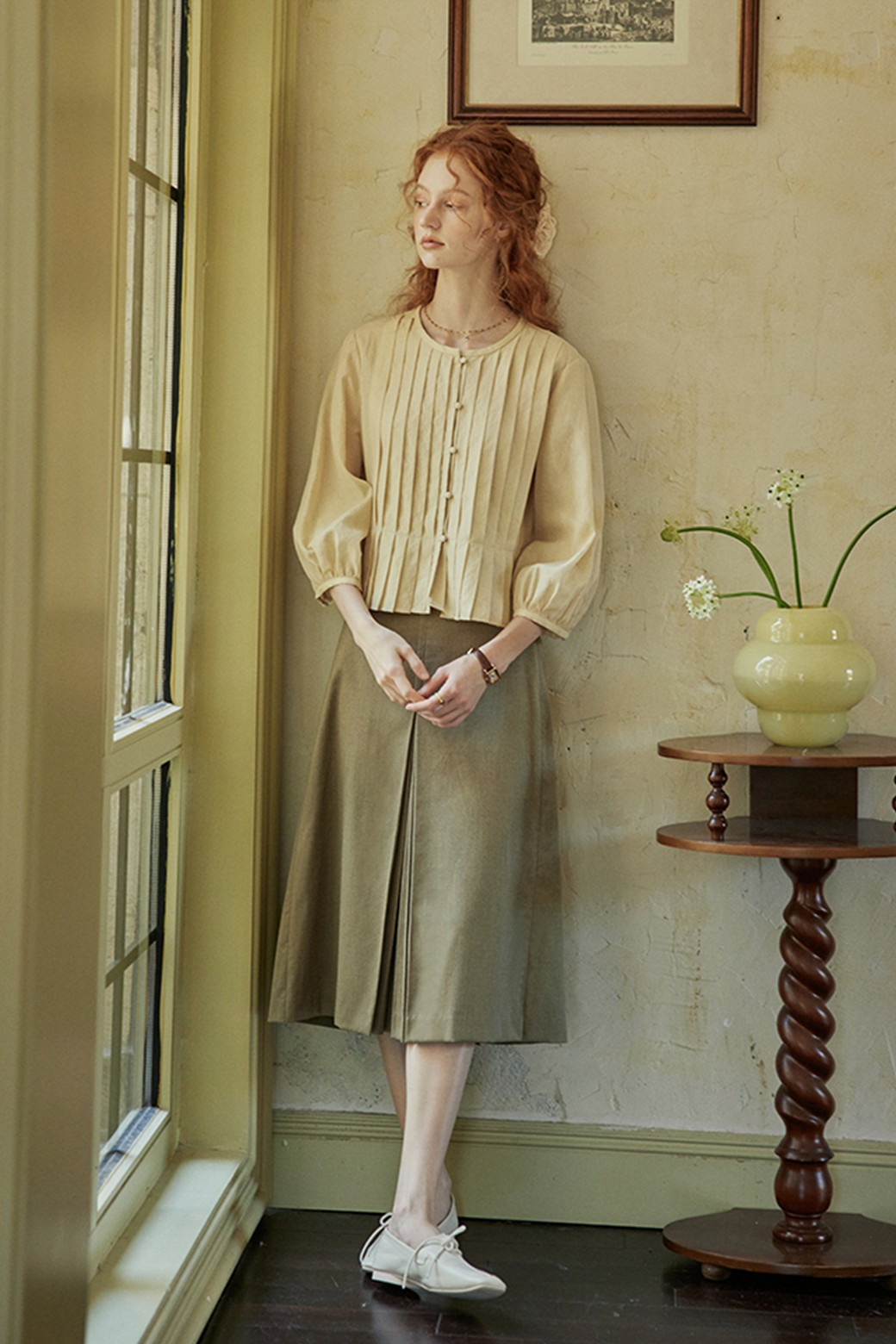 Proud Mary - 롱스커트 - PM_Artistic pleats a-line skirt