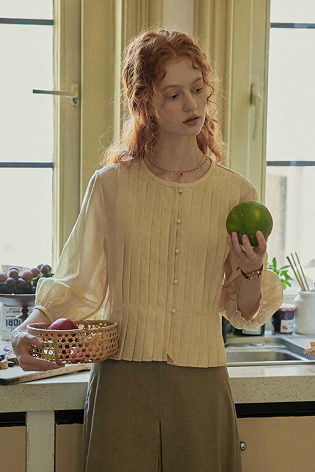 Proud Mary - 셔츠 - PM_Pleat half sleeve shirt