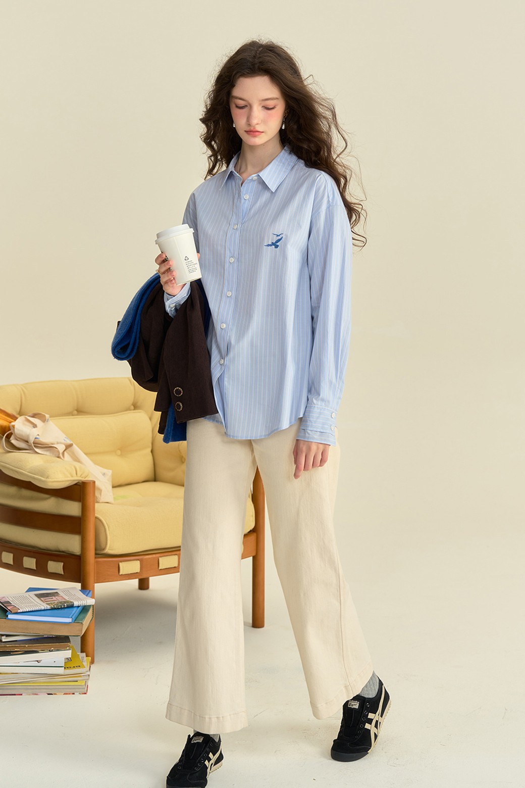 Simple Retro - 셔츠 - SR_Embroidered shirt_2color