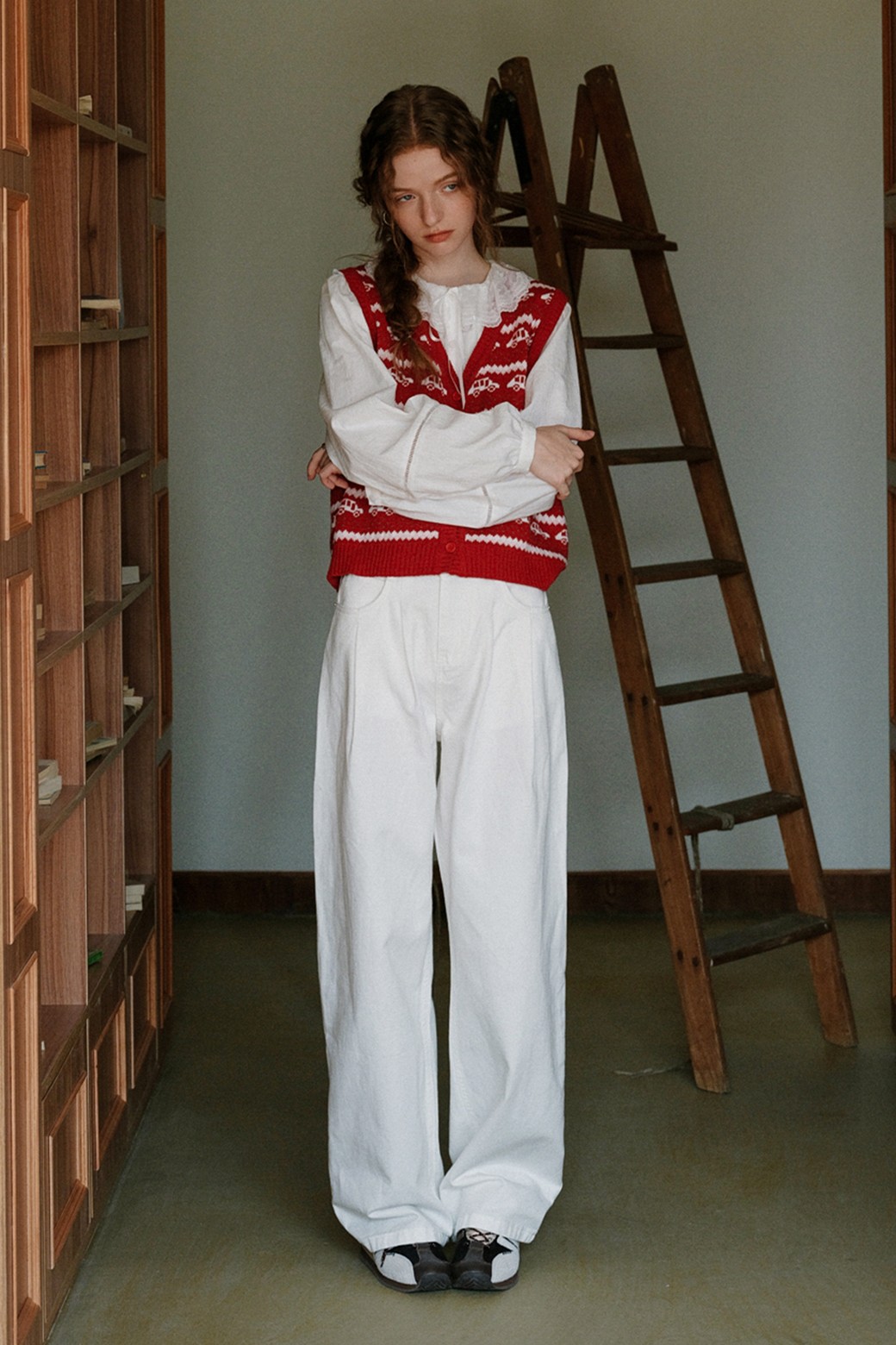 Cest Moidew - 롱/미디팬츠 - Cest_One tuck wide white pants